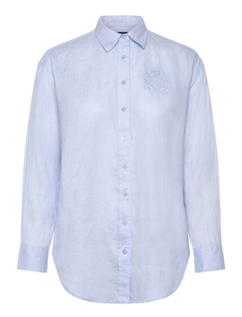 Lauren Ralph Lauren | Oversize Floral-Logo Linen Shirt | L