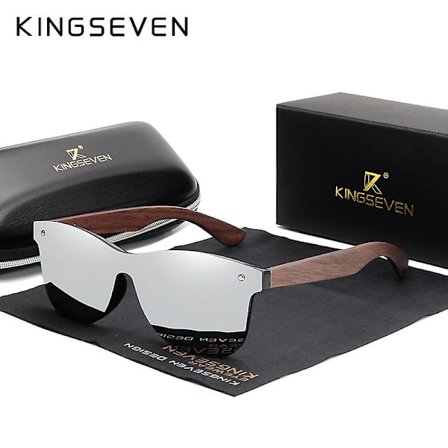 KINGSEVEN Käsintehdyt Aurinkolasit Miehille Polarisoitu Pähkinäpuinen Kehykset Naisille Peili Vintage Oculos de sol masculino UV400