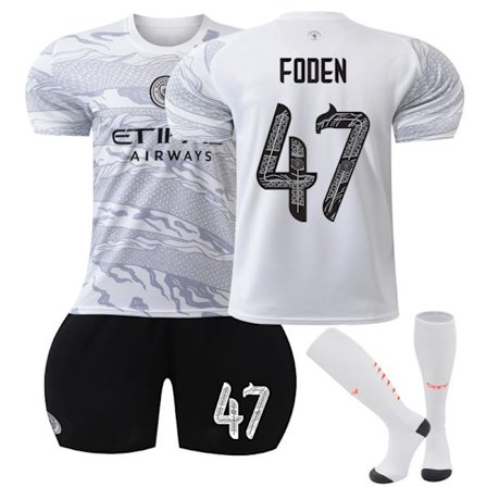 Black Friday Tilbud – Spar Stort! 23-24 Manchester City Commemorative Edition Hjemmebane Børnefodboldtrøje Nr. 47 Foden