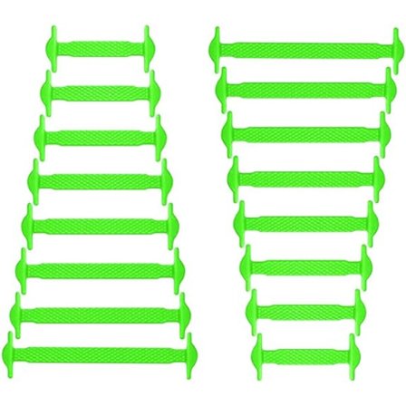 (Grønn) Strikklisser uten knyting for barn og voksne - Elastiske skolisser