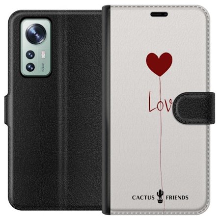 Kompatibel Tegnebogsetui til Xiaomi Xiaomi 12 Cactus and Friends - Love Balloon Minimal
