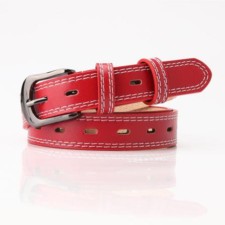 Damebælter Trendy alsidigt bælte Dame afslappet bælte Damejeans med modekjolebælte Red 105*2.4cm