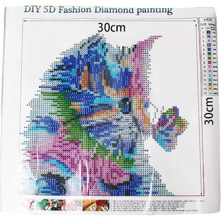 5D Diamantmålning Katt DIY Kits Rhinestone Limmad Korsstygn E