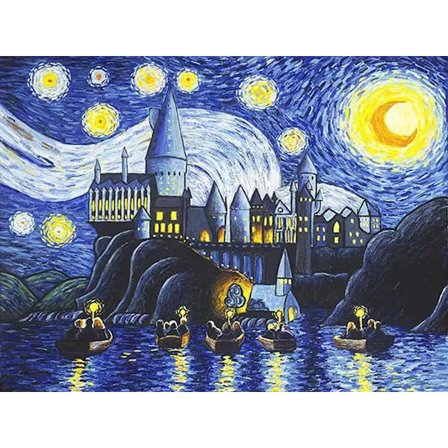 Diamantmaleri-sæt til voksne - Stjernenat Slot Diamantmaleri til voksne Begynder Børn Maleri med Diamanter Gem Art til vægdekoration Festivalgave, 