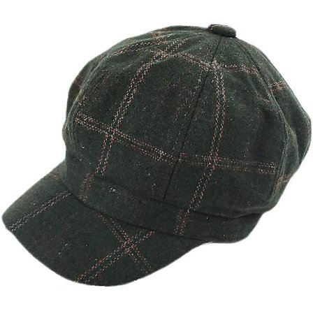 Rutete dame nyhetsgutt lue stripet visir beret for kvinner tweed 8 panel lue Ivy caps