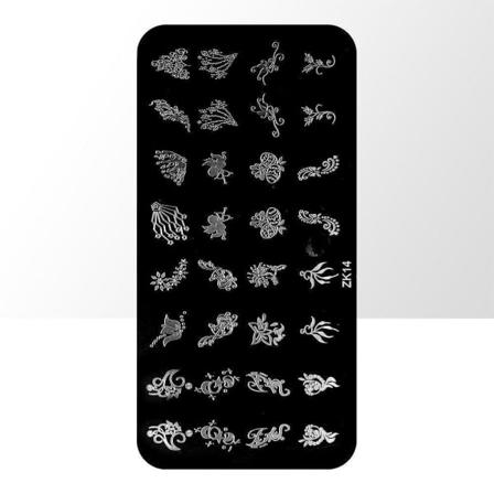 Stempelplade - Negledekorationer - ZK14 - Rektangel Metal look