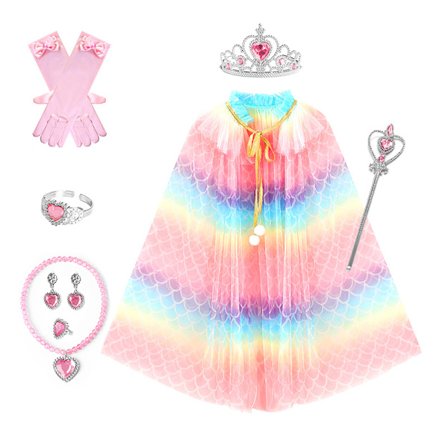 Prinsessan pukeutua mekko viitta setti tytöille 3-8 vuotta vanha