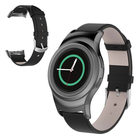 Samsung Gear S2 hållbar läder klockarmband - svart