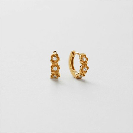 Flower Bouquet Hoops - Örhängen - 18K GULDPLÄTERAT STERLING SILVER - Safira