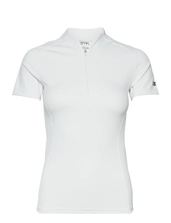 White Favourite Zip Short Sleeve T-shirt Top Hvid AIM'N