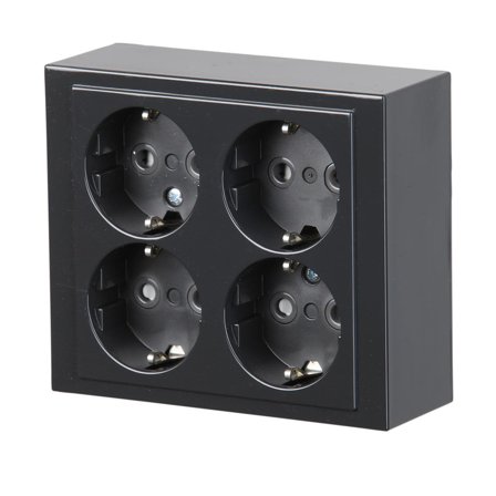 ABB Impressivo Stikkontakt 4-veis, jordet, utenpåliggende Antrasitt, Strømbrytere & vegguttak