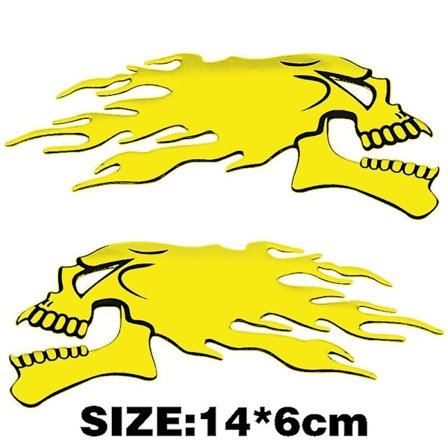 Fasp 2 kpl/pari Hopea Fire 3D Ghost Skull Head Auto Moottoripyörä Autotarra Emblem Tarrasetti - Tarrat