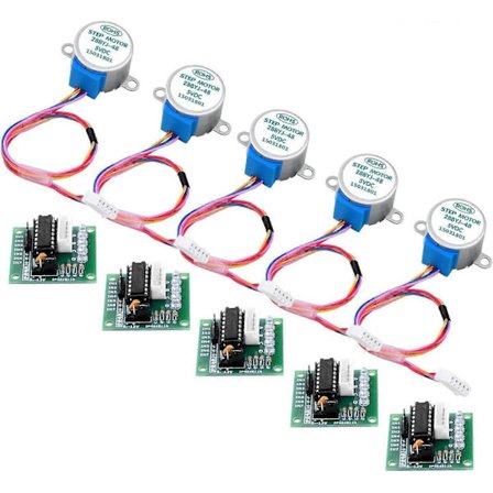 5 sæt 28BYJ-48 ULN2003 5V Steppermotor + ULN2003 Driver Board til Arduino