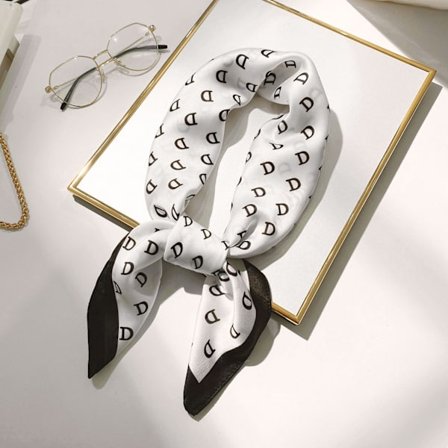 27,5 x 27,5 Naisten Neliö Silkkimainen Hius Huivi Pää Uni Wrap Satiini Huivi, ZM03 Valkoinen-17