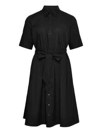 Cotton-Blend Shirtdress Polvipituinen Mekko Black Lauren Women