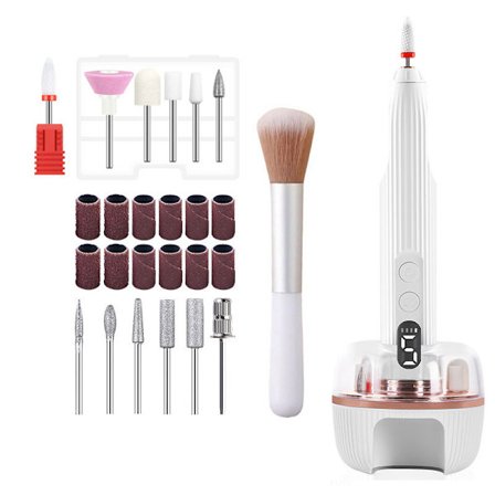 Professionelt elektrisk neglefilsæt, trådløs neglefil, egnet til akryl gelenegle, 5 hastighedsindstillinger, negle- og pedicuresæt til hjemmet.