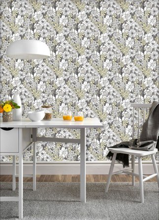 Duro Påsklilja 388-02 Tapet Duro 1900 Grå, Färg & tapeter