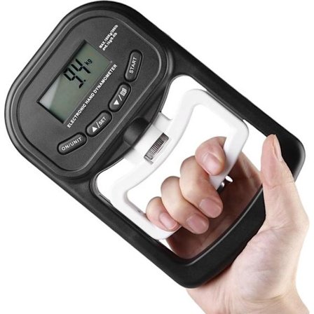 Digital håndstyrkemåler – elektronisk grebsstyrkemåler, op til 180 kg/396 lbs – sort