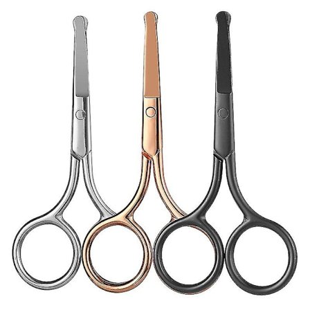 Nenäkarvasaksit, monikäyttöiset nenä- ja korvakarvasaksit, pyöristetyillä kärjillä, nenäkarvojen trimmaukseen