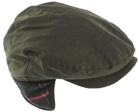 Barbour M's Cheviot Wax Flat Cap Olive