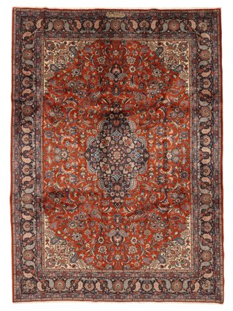 Alfombra Oriental Sarough Sherkat Farsh 248X342 Rojo Oscuro/Marrón (Lana, Persia/Irán)