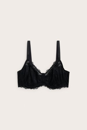 Kappahl | Stanik na fiszbinach, bez wyściółki, z koronki | Czarne