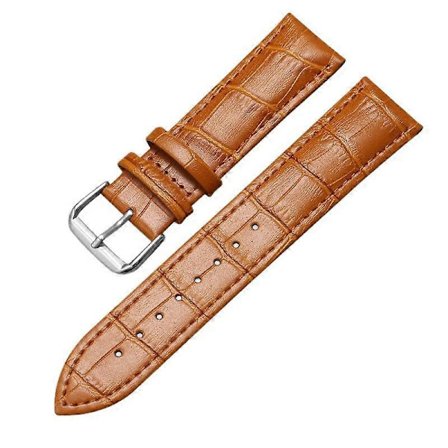 Kalveskinn Ekte Lær Klokkereim 12mm 14mm 16mm 18mm 20mm 22mm Med Sølvspenne Business Casual Klokkerem Tilbehør