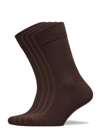 Bamboo Crew Sock 4-Pack Underwear Socks Regular Socks Brun Amanda Christensen