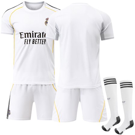 Real Madrid 25/26 Hjemmefotballdrakt for barn og voksne - Uten nummer [GKS]