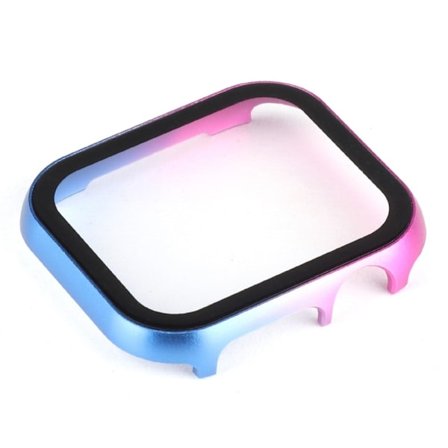 Apple Watch Series 8 (41mm) metal cover with tempered glass - Blue Pink Gradient