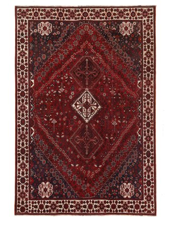 Shiraz Vloerkleed Oosters Zwart/Donkerrood (Wol, Perzië/Iran)