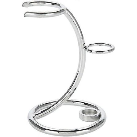 Portable Razor and Brush Holder, Stainless Steel Shaving Stand for Men (Silver)