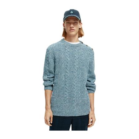Scotch & Soda, Round-neck Knitwear Blauw, Heren, Maat:XL
