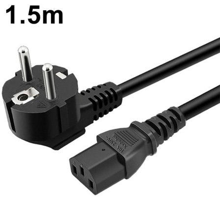 Strømkabel Euro Pluggkabel 3-Pin IEC Kabel for PC, Skjerm, Skriver, PS3 / PS4 Pro, Skanner, TV