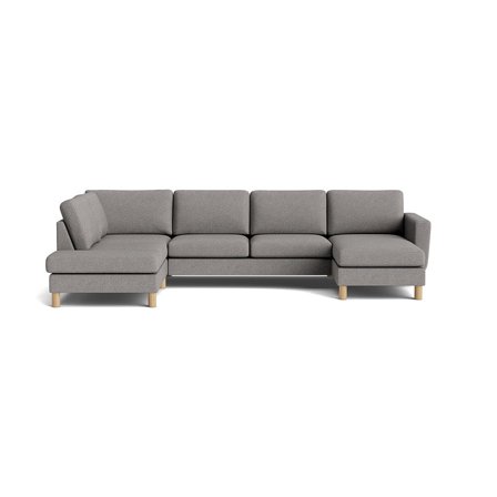 Haven U-sofa, højrevendt - Loop Grå - 206x327x86 - Sofa, u-sofa