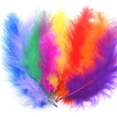 100 stk Håndverk Fargerike Fjær, blandede Farger Myke Fjær For Smykker Og Drømmefanger Håndverk