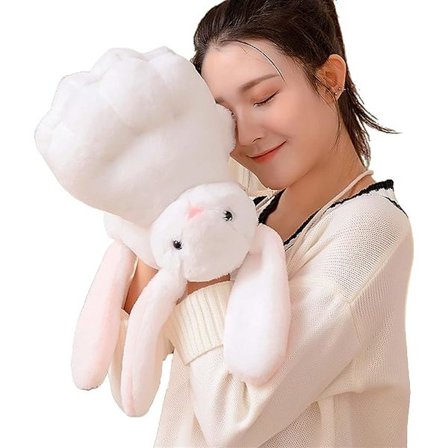 Voksen Cosplay Tigerpote Handsker Tegneserie Blød Plys Varme Handsker Halloween Kostumer Gave Tilbehør til Piger Drenge og Teenagere (Farve: Kanin 