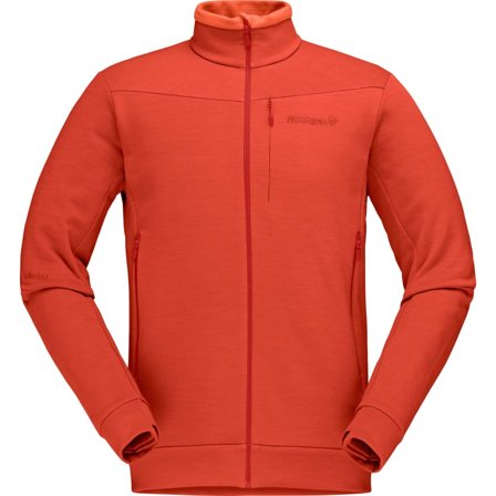 Norrøna Men's Falketind Warmwool2 Stretch Jacket-2020 Men long-sleeved sweaters Orange M