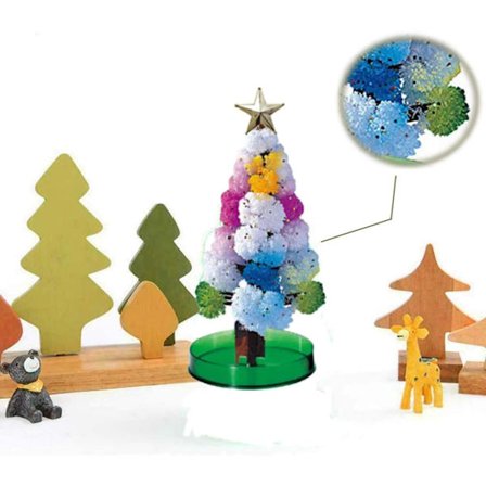 2 stk. magisk træ til Arbor Day, DIY krystalpapir magisk voksende træ gaver nyhedssæt til børn sjovt pædagogisk og festlegetøj (farve)