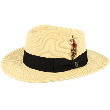 Jaxon & James - Beige straw Hatt - Summer C-crown Fedora Natural Straw Hat @ Hatstore