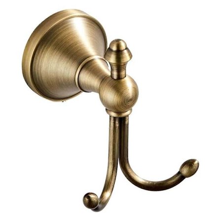 Kaksinkertainen koukkunaulakko, antiikkimessinki pyyhekoukku, seinään asennettava koukku, pyyhekoukku, sopii vaatteiden ripustamiseen.