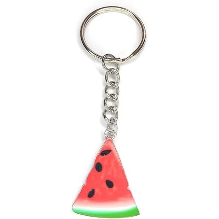 Vattenmelon skiva charm nyckelring nyckelring med silver ton nyckelring.