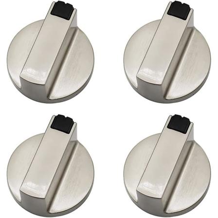 Gasskomfyrknapp - Sett med 4 6 mm metallovns- og komfyrkontrollknotter