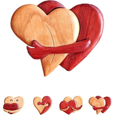 En klem fra mitt hjerte til deg Håndlagde treskjæringer, En klem fra mitt hjerte til ditt, Kreativt treanheng for ham og henne