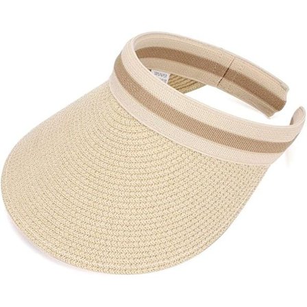Storbrimmet solhat til damer, strandhat, golfhat, sommerhat, solhat Beige