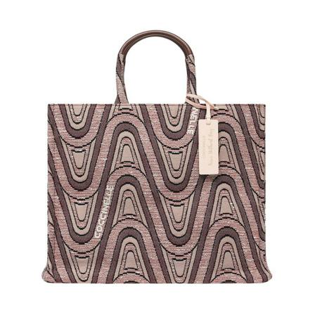 Coccinelle Never Without Väska Jacquard Waves beige, Dam Handväskor, Dam, Storlek: ONE SIZE