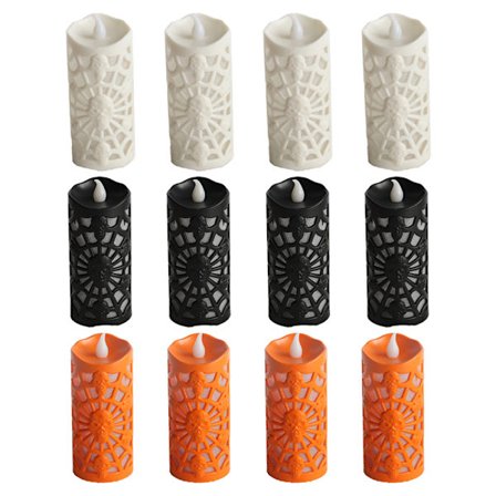 12PCS/4PCS Skull Spindelnät Lampa Candle Light Dekoration LED