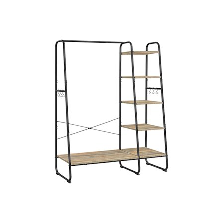 Rootz-vaateteline - Vaatekaappiteline - Vaatteiden järjestäjä - Lastulevy - Teräs - 45cm x 120cm x 160cm - Turkoosi Ruskea-Matemusta