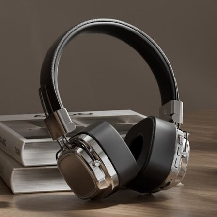 Over Ear Hörlurar Trådlösa Headset SILVER SVART