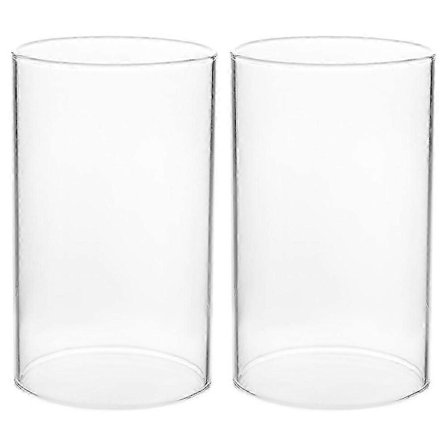 2 stk. Lysestager Skorsten Rør Glas Cylinder Åben Lyseskærm Glas Lys Cylinder